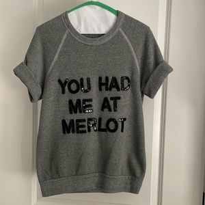 Bow & Drape You Had Me At Merlot Short Sleeve Sweater